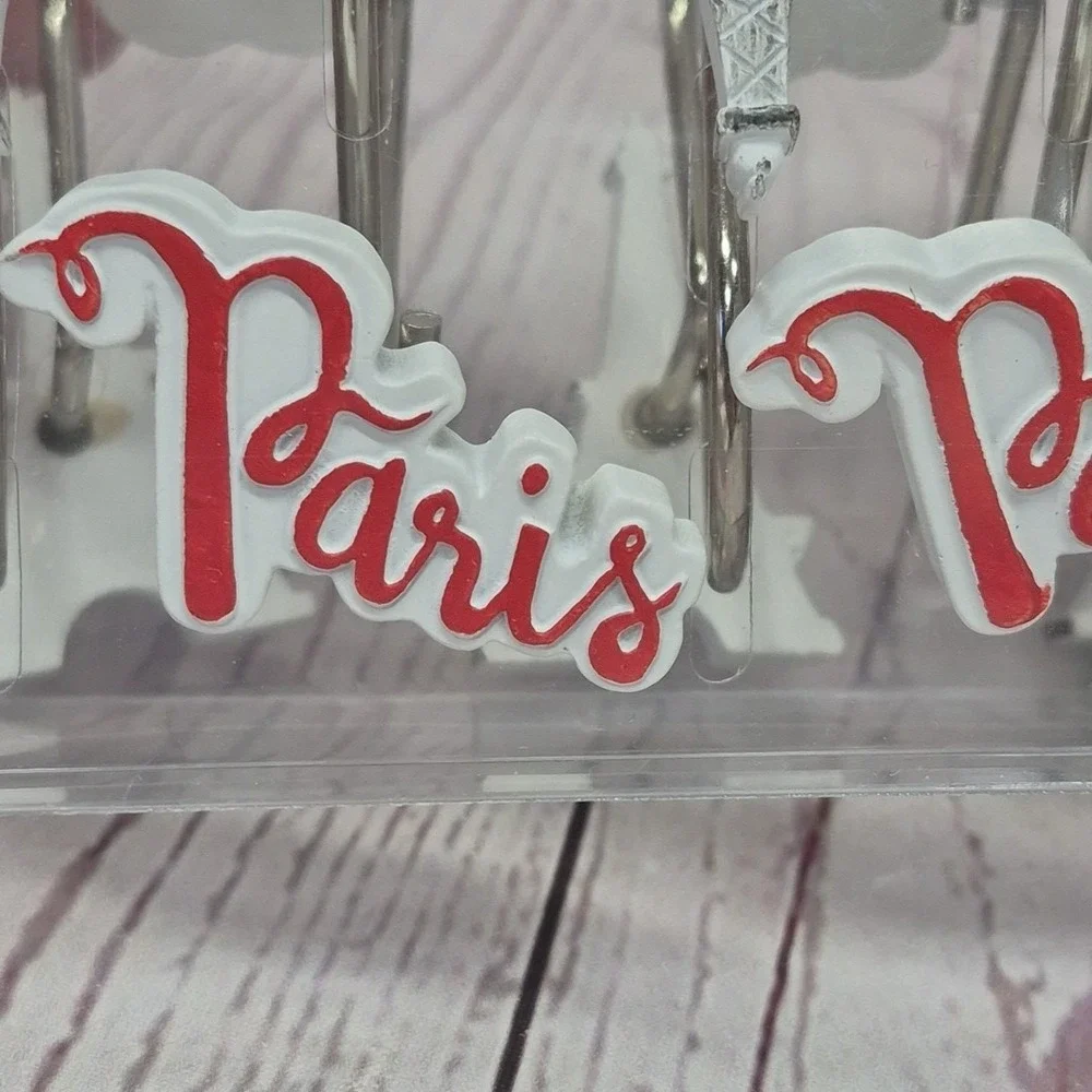 Soho Paris Kiss Fashion Resin Shower Hooks~Paris~Eiffel Tower 12pc Set~New